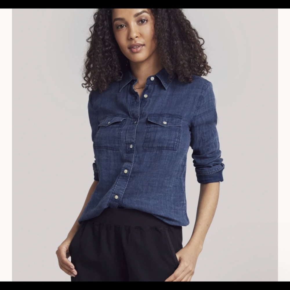 Faherty Sunfaded Indigo Shirt